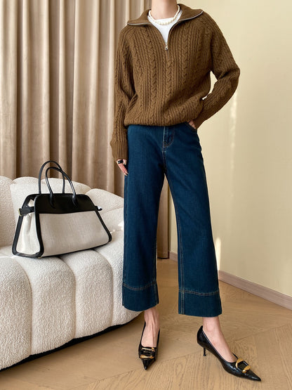 タバコパンツ九分丈ジーンズ