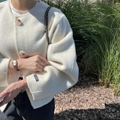 クルーネックダブルフリースジャケット