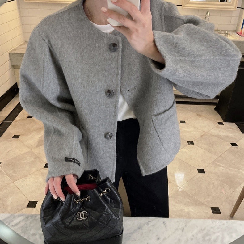 クルーネックダブルフリースジャケット