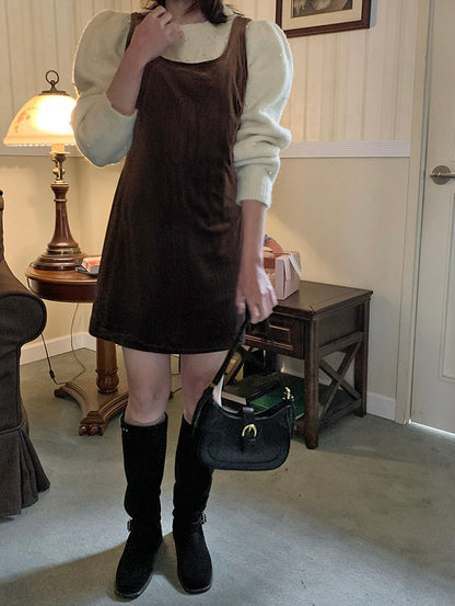 パール編みケーブル柄セーター