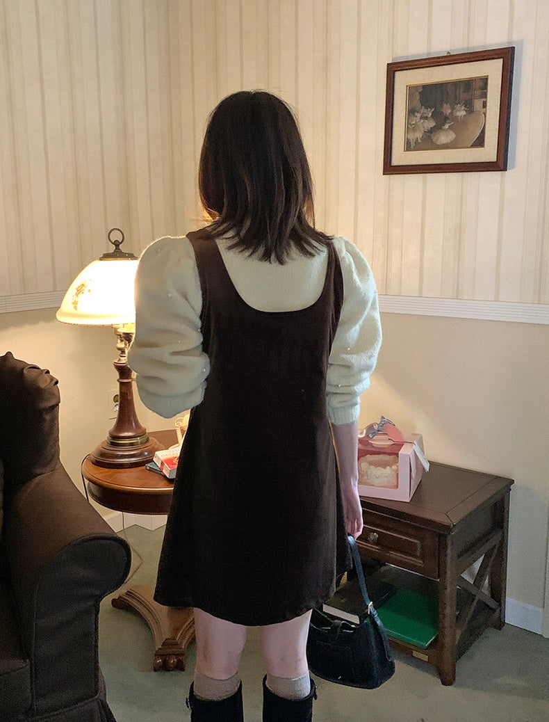 パール編みケーブル柄セーター