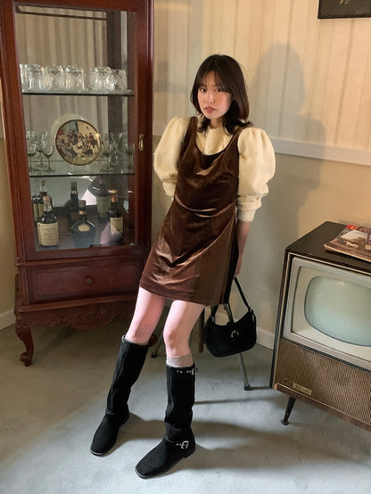 パール編みケーブル柄セーター