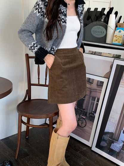 撞色印花針織外套