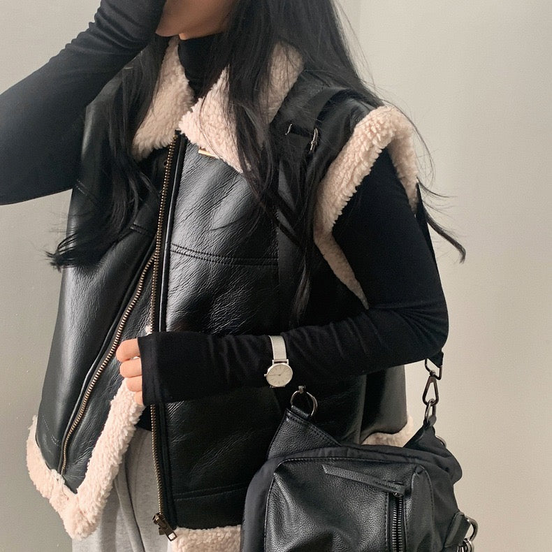 シープスキンベストジャケット