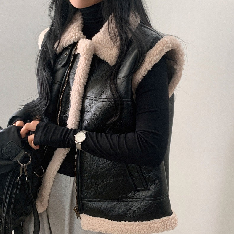 シープスキンベストジャケット