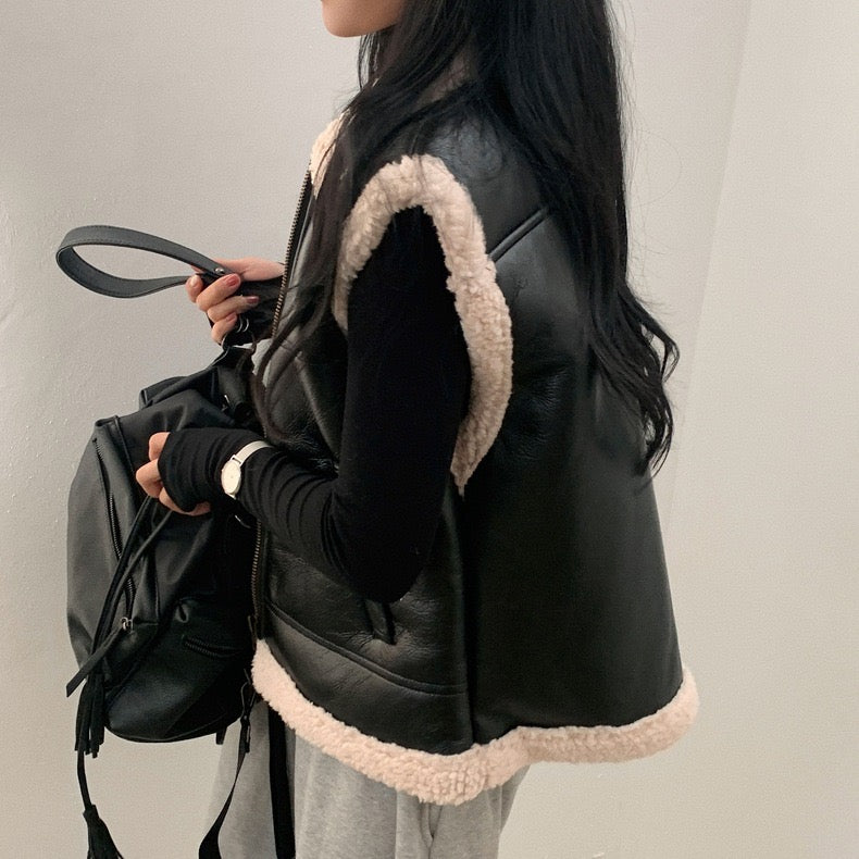 シープスキンベストジャケット