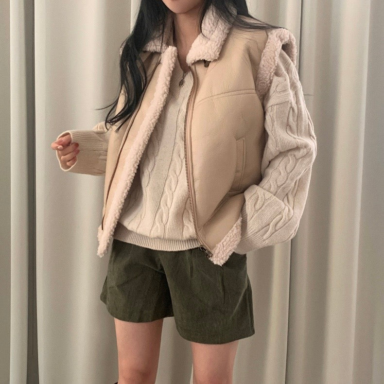 シープスキンベストジャケット