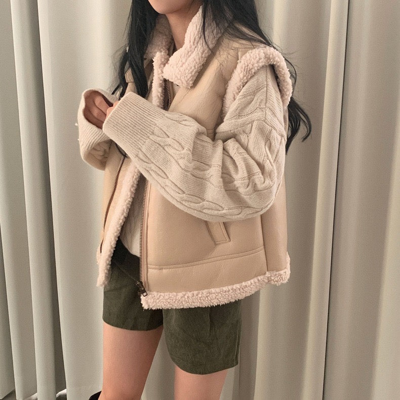 シープスキンベストジャケット