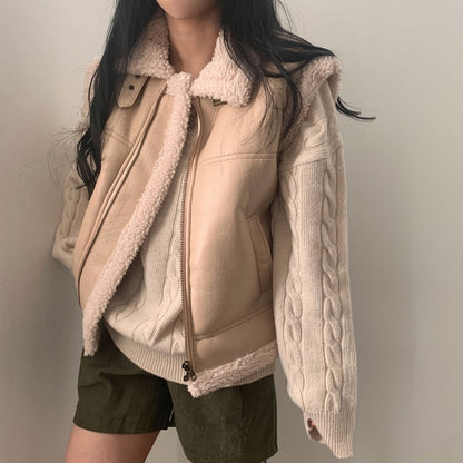 シープスキンベストジャケット