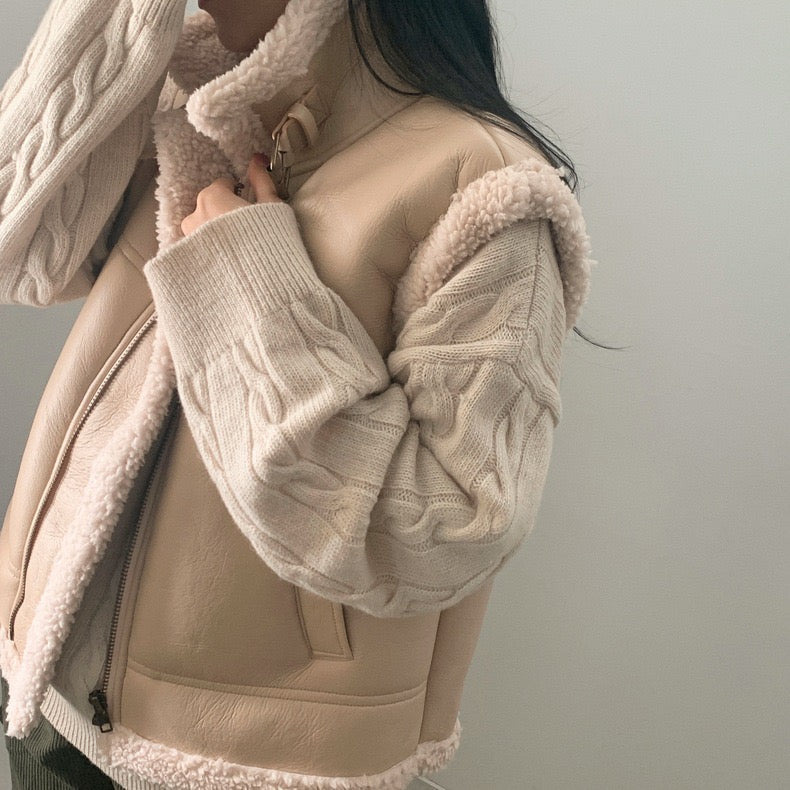 シープスキンベストジャケット