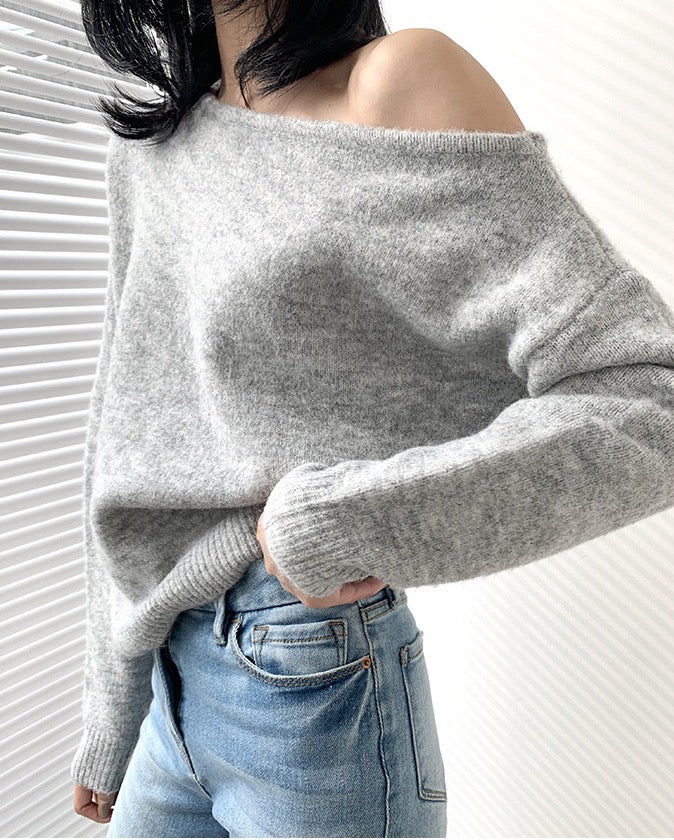 off-shoulder sweater