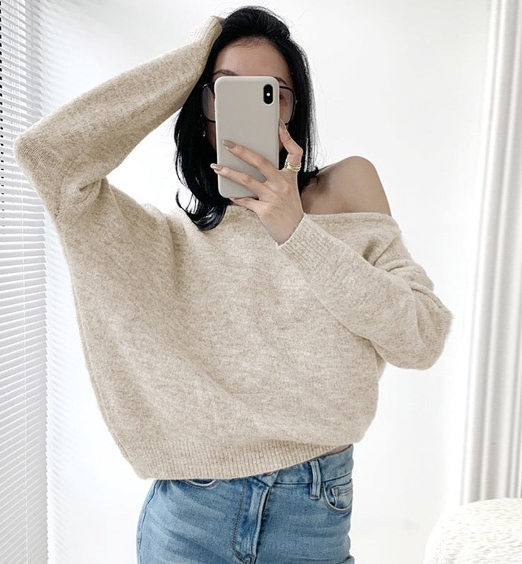 off-shoulder sweater