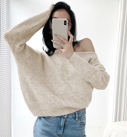 off-shoulder sweater