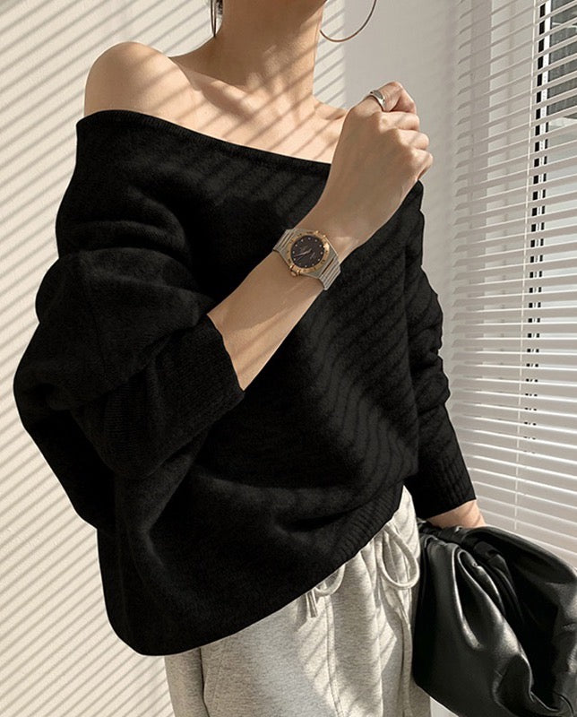 off-shoulder sweater