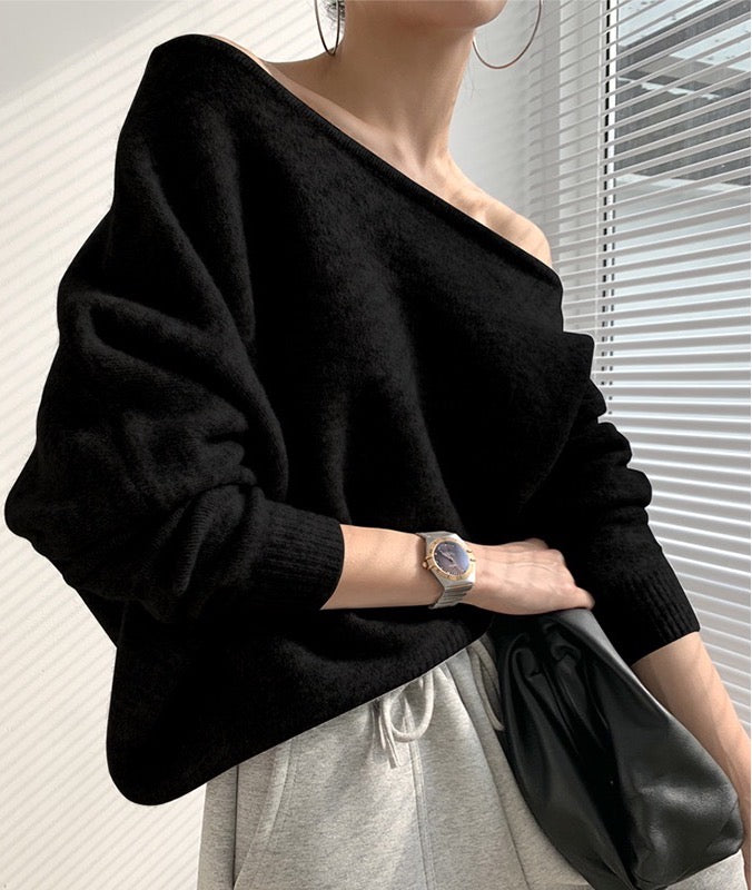 off-shoulder sweater