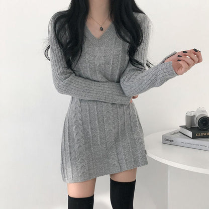 ケーブル柄ニットスカート