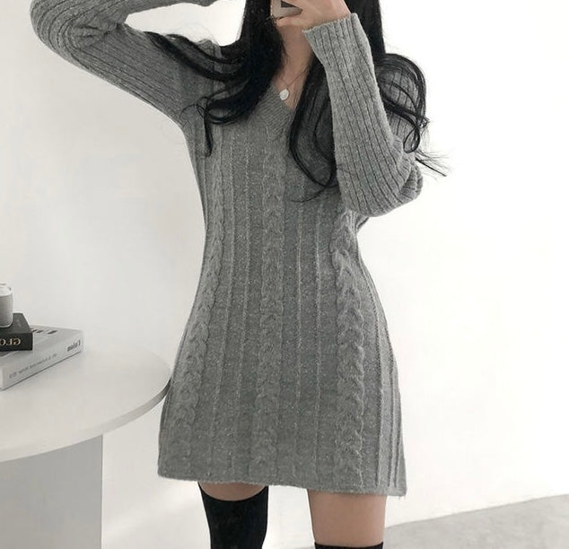 ケーブル柄ニットスカート