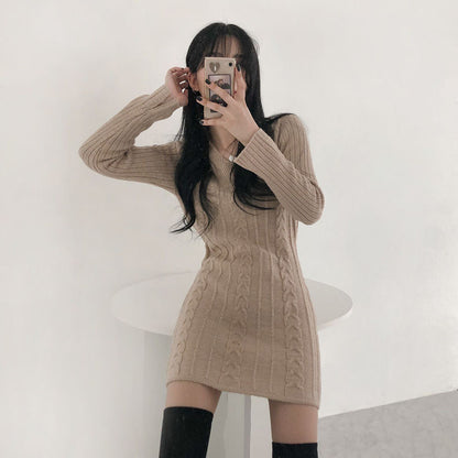 ケーブル柄ニットスカート