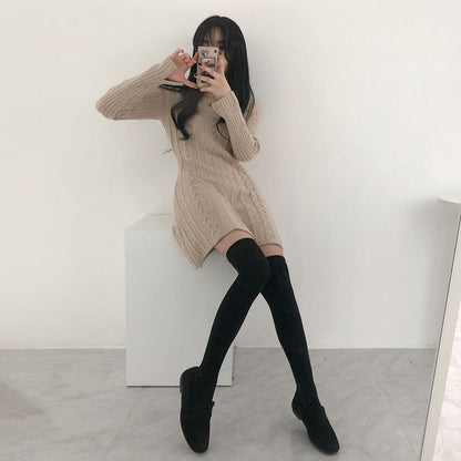 ケーブル柄ニットスカート