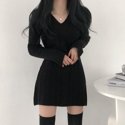 ケーブル柄ニットスカート