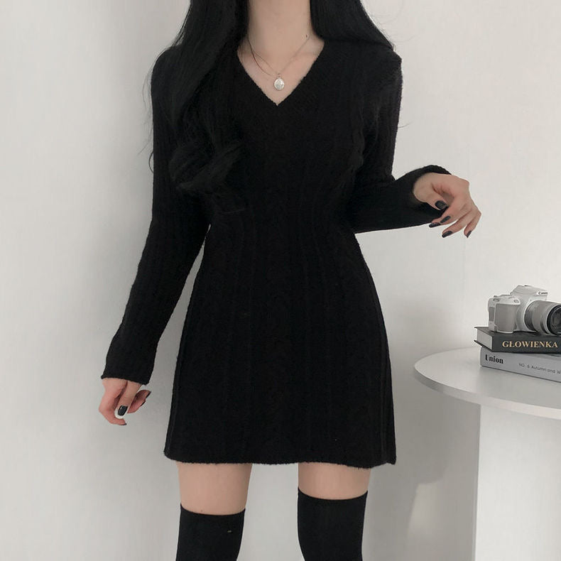 ケーブル柄ニットスカート