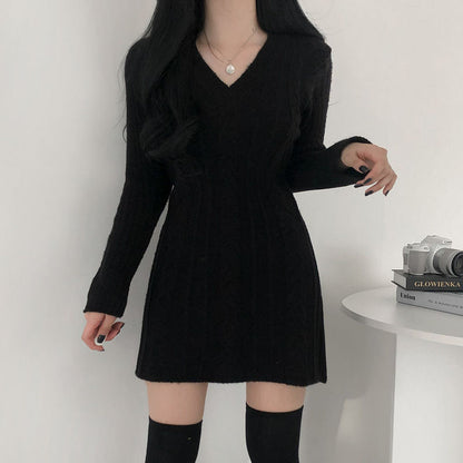 ケーブル柄ニットスカート