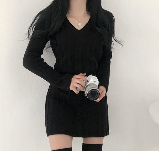 ケーブル柄ニットスカート