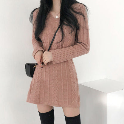 ケーブル柄ニットスカート