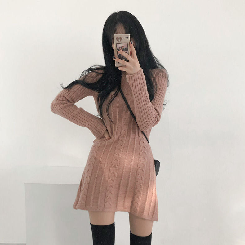 ケーブル柄ニットスカート