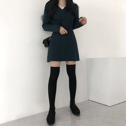 ケーブル柄ニットスカート