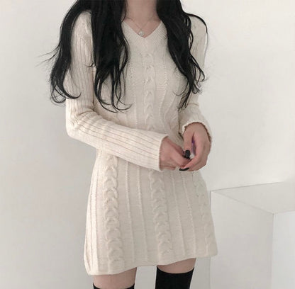 ケーブル柄ニットスカート