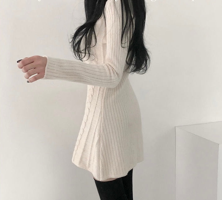 ケーブル柄ニットスカート