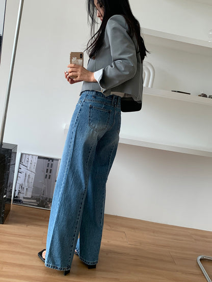High-waisted vintage straight-leg jeans