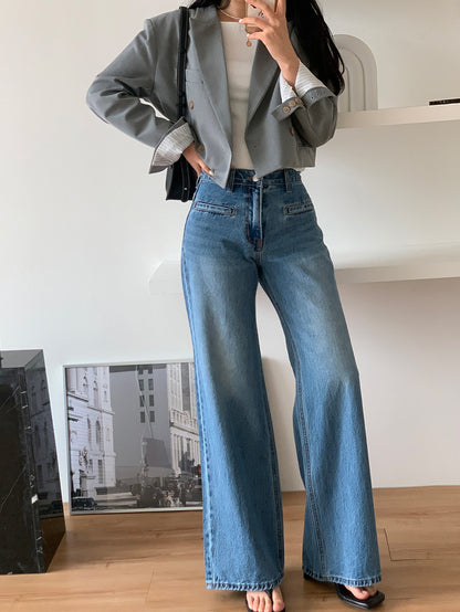 High-waisted vintage straight-leg jeans