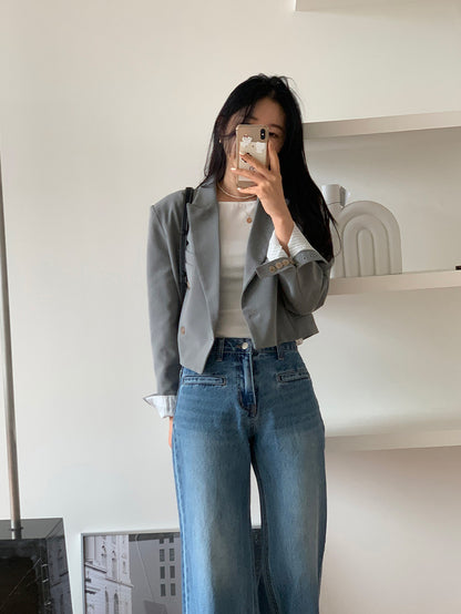 High-waisted vintage straight-leg jeans