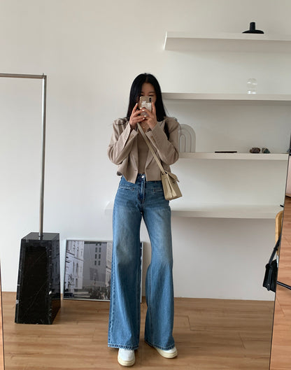 High-waisted vintage straight-leg jeans