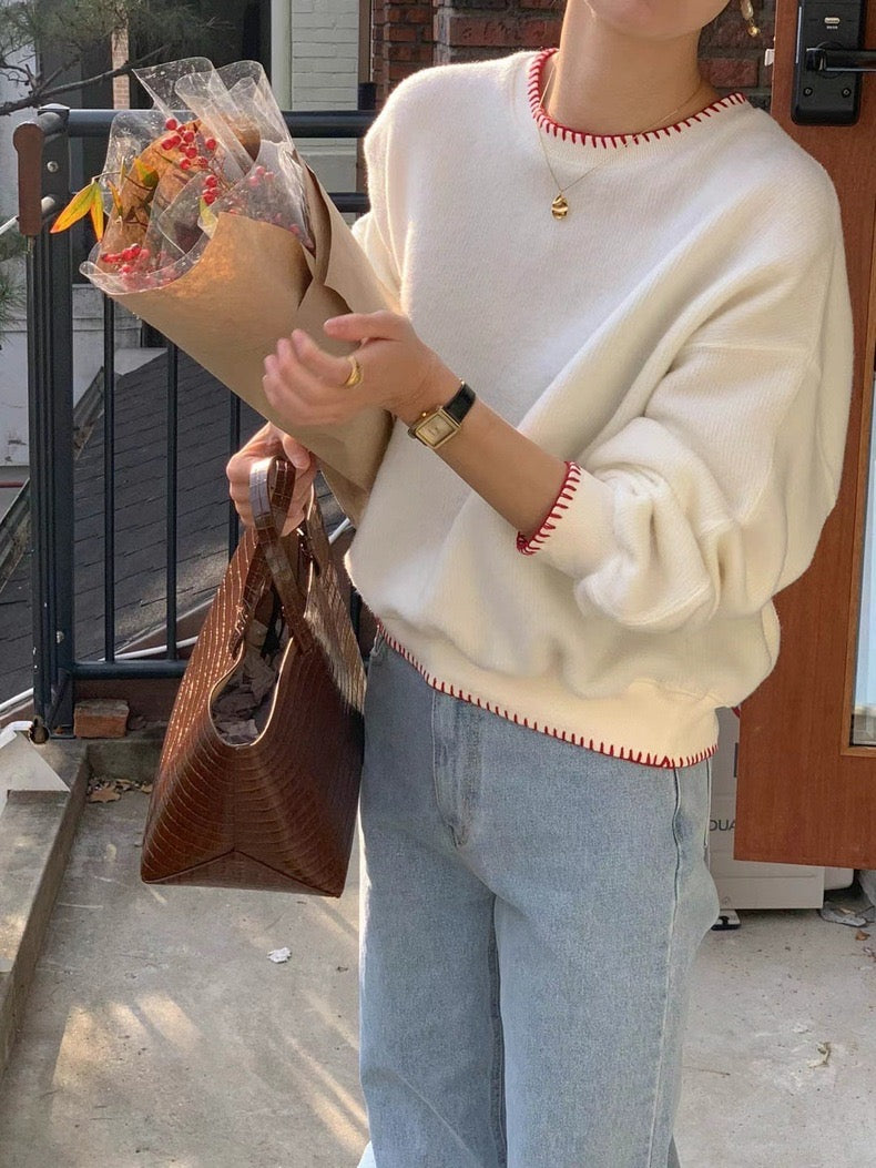 Color-Blocked Trim Sweatshirt