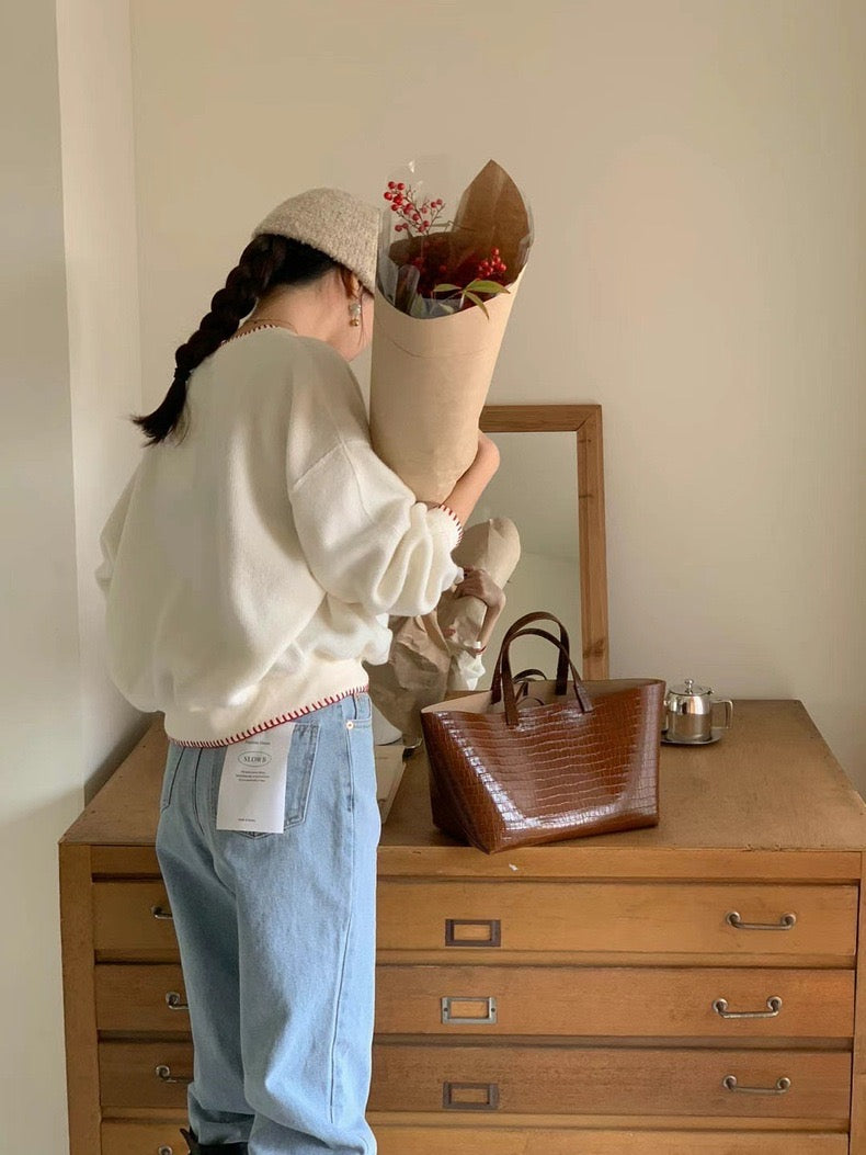 Color-Blocked Trim Sweatshirt