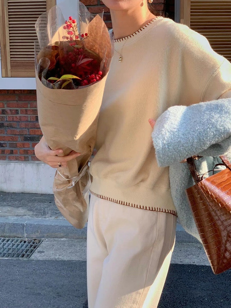 Color-Blocked Trim Sweatshirt