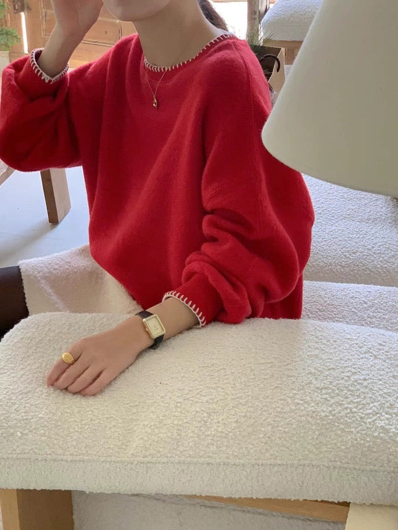 Color-Blocked Trim Sweatshirt