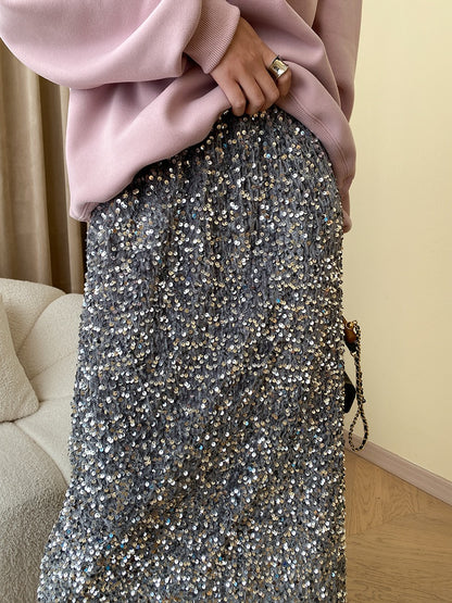 Sequin Midi Skirt