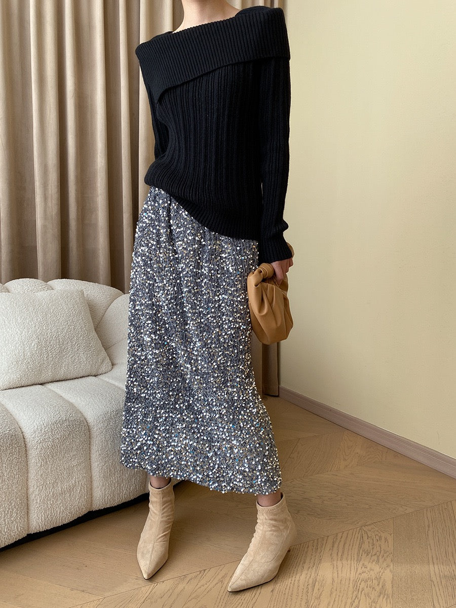 Sequin Midi Skirt