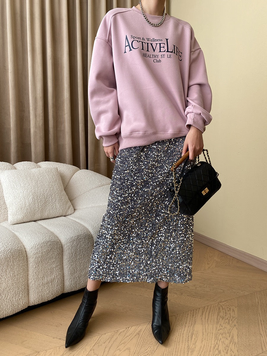 Sequin Midi Skirt