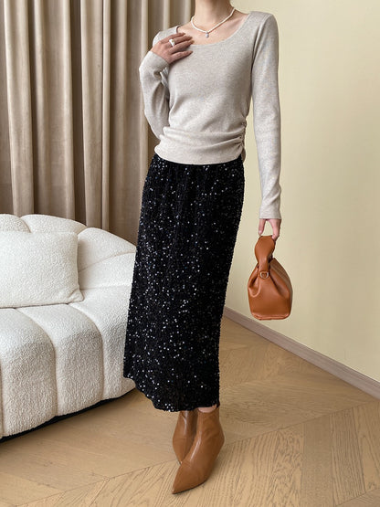 Sequin Midi Skirt