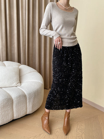 Sequin Midi Skirt