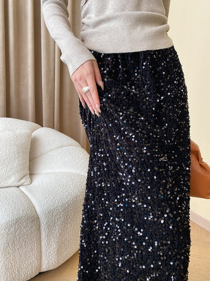 Sequin Midi Skirt