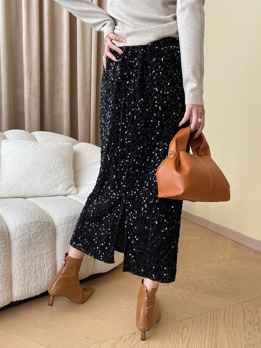 Sequin Midi Skirt