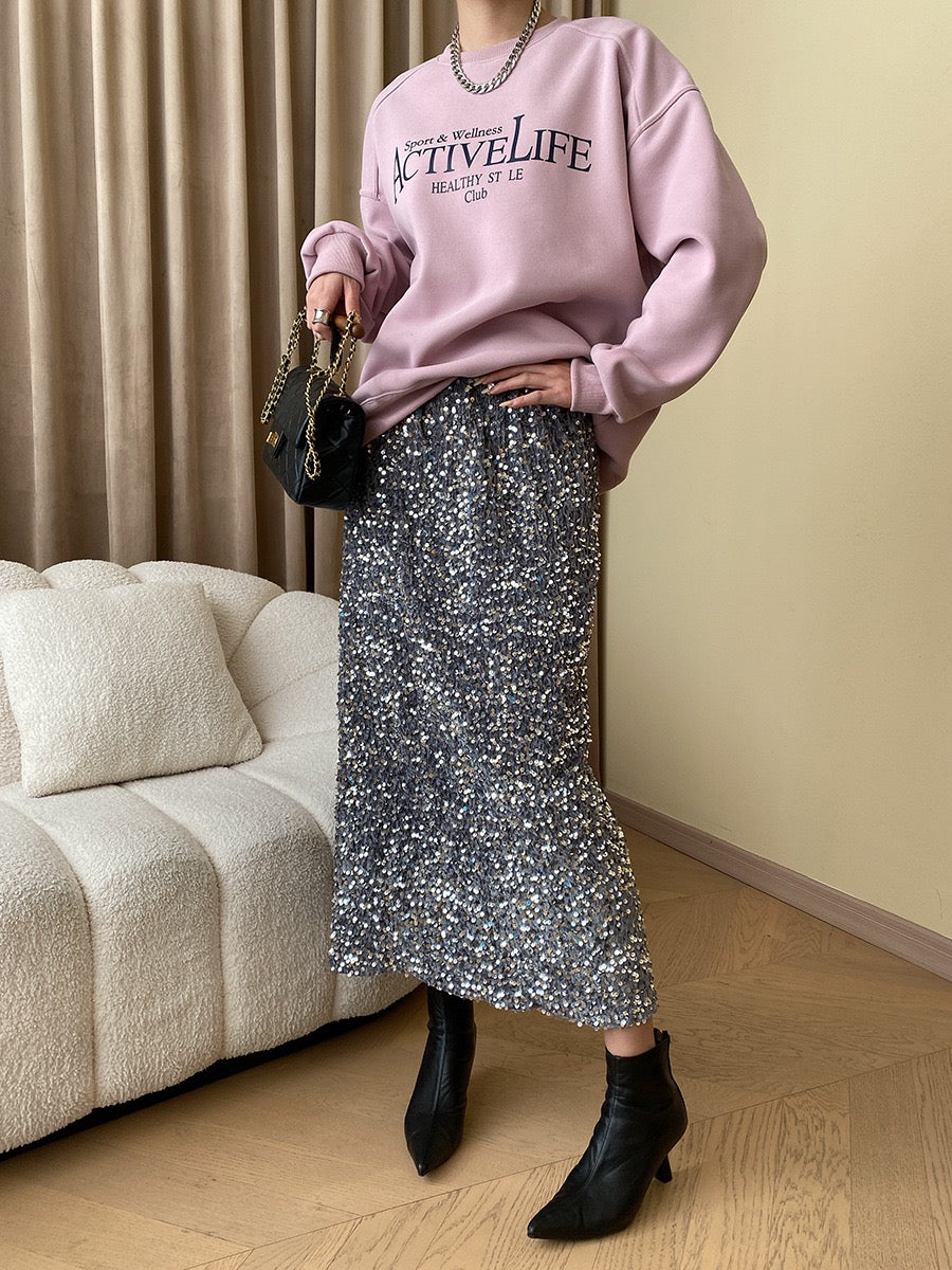 Sequin Midi Skirt