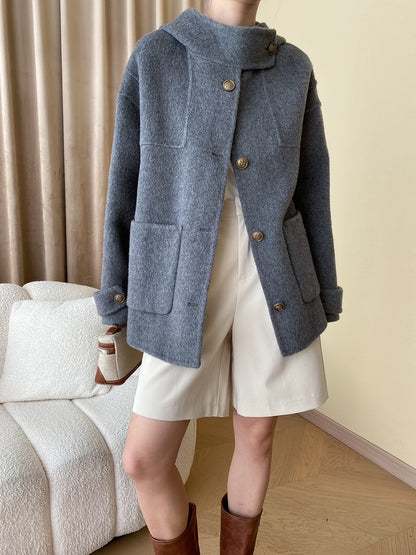 Hooded Reversible Wool Coat