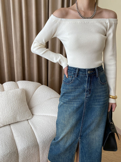 オフショルダートップ